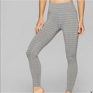 Athleta Gray Striped Leggings